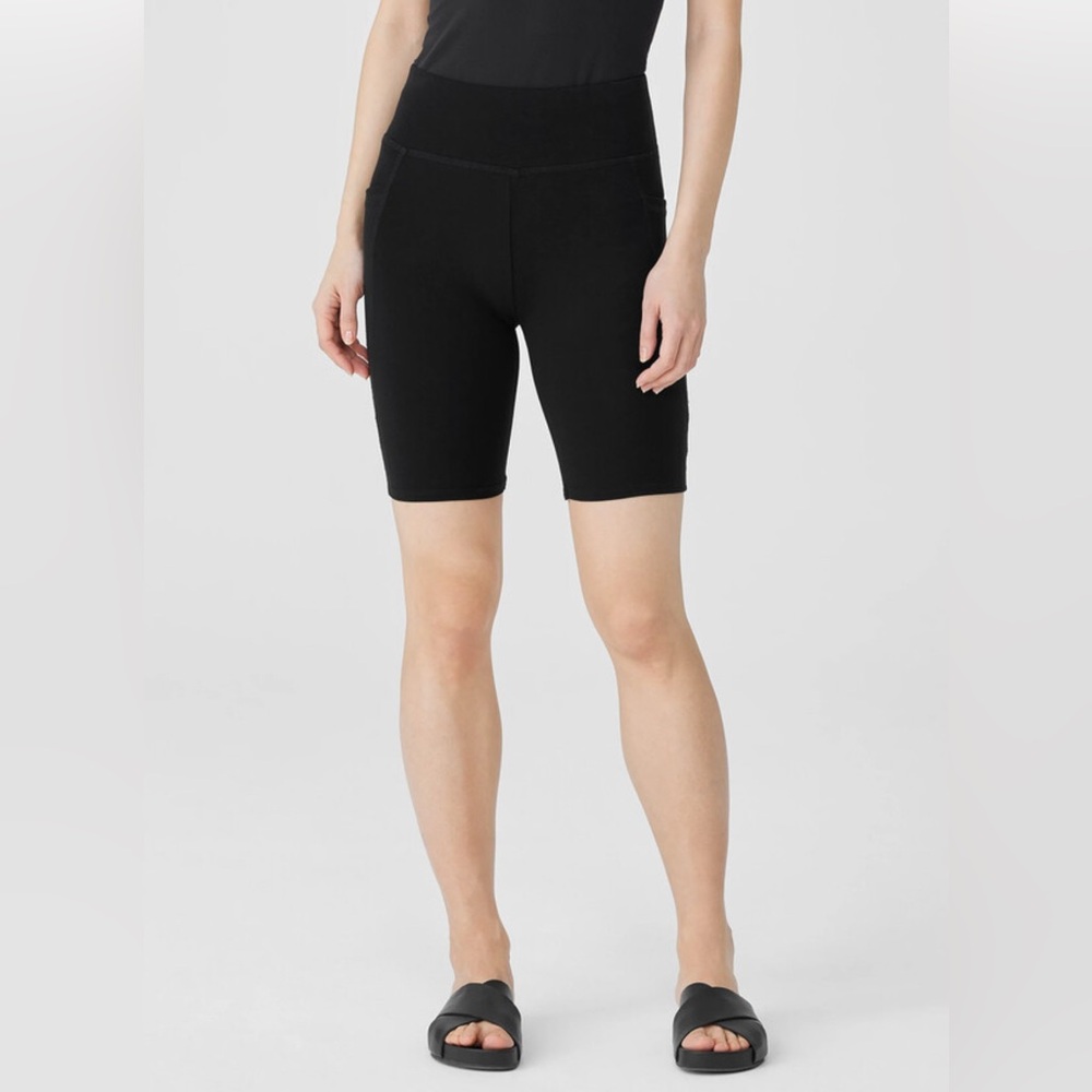 NEW Eileen Fisher Organic Pima Cotton Stretch Jersey Bike Shorts - Small Petite
